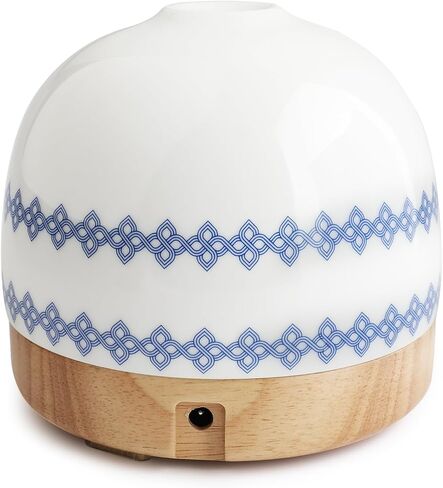 Essential Ceramic Diffuser Round Aroma Diffuser Night Light Captivating Vintage Chinese Marketplace- Nano Water Mist Humidifier Luxurious Style and 300ml Unparalleled Design in Saudi Arabia
