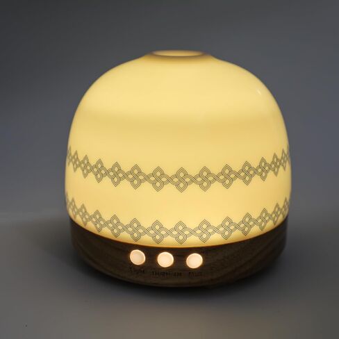 Essential Ceramic Diffuser Round Aroma Diffuser Night Light Captivating Vintage Chinese Marketplace- Nano Water Mist Humidifier Luxurious Style and 300ml Unparalleled Design in Saudi Arabia