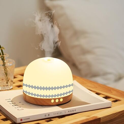 Essential Ceramic Diffuser Round Aroma Diffuser Night Light Captivating Vintage Chinese Marketplace- Nano Water Mist Humidifier Luxurious Style and 300ml Unparalleled Design in Saudi Arabia