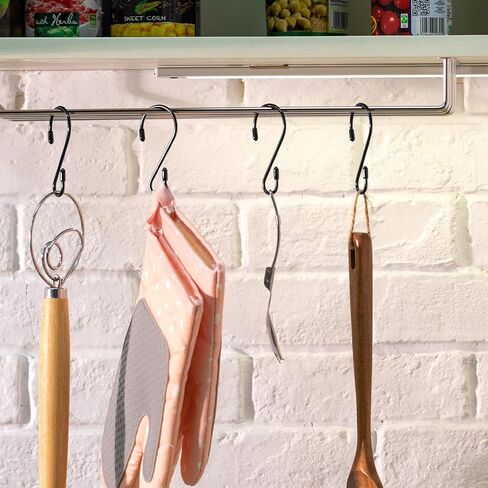 100 Pieces 3.15 Inch S Shaped Stainless Steel Hooks Metal Hanging Hooks Curtain Hooks Pan Pot Holder Rack Hooks for Hanging Pot, Pan, Cups, Plants, Bags, Jeans, Towels (Rose Gold) in Saudi Arabia