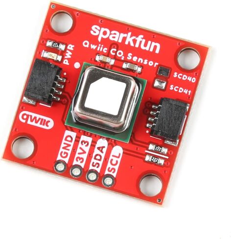 مستشعر الرطوبة ودرجة الحرارة SparkFun CO2 - نظام القياس الصوتي SCD41 (Qwiic) يجمع بين ضوء الأشعة تحت الحمراء الضيق النطاق والميكروفون، أبعاد اللوحة: (بوصة) 1.00 × 1.00 in Kuwait