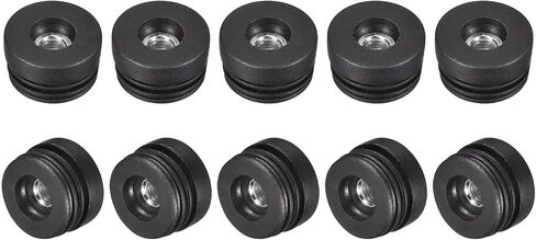 uxcell 16Pcs Plastic Threaded Tube Inserts with M8 Thread, for 38mm/1.5" OD Round Tube, Adjustable Round Black Plastic Plug Caster Insert Chair End Caps Furniture Leg Plug in Saudi Arabia