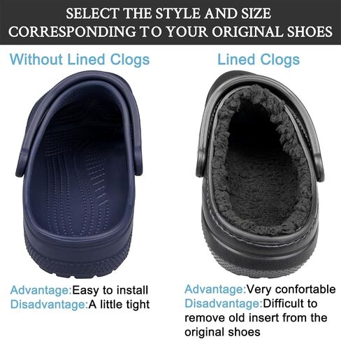 Fur Liner Inserts for Croc Replacement Fleece Fluffy Fuzzy Sherpa Lining Warm Insoles for Winter(Color:Gray,Size:Woman 10/Man 8,Lined Clogs) in Saudi Arabia