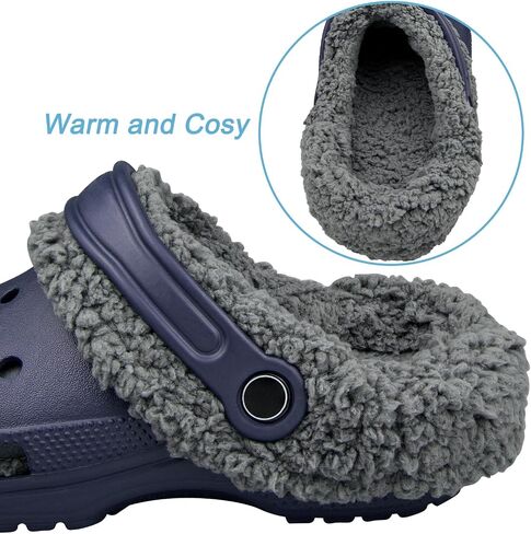 Fur Liner Inserts for Croc Replacement Fleece Fluffy Fuzzy Sherpa Lining Warm Insoles for Winter(Color:Gray,Size:Woman 10/Man 8,Lined Clogs) in Saudi Arabia