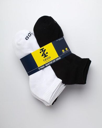IZOD Men's Athletic Socks - Performance Cushion Quarter Socks (10 or 12 Pack) in Saudi Arabia