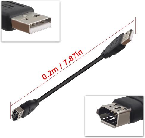 RIIEYOCA 20cm IEEE 1394 Firewire 6Pin Male to 1394a 6Pin Female Extension Data Video Capture Card for Camcorder,Laptop,DV,Black. in Saudi Arabia
