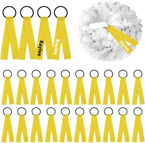 24 Pieces Cheerleader Pom Poms Tags Black Cheerleading Name Tags Ribbons Personalized Cheer Pom Tags Travel Suitcases Labels for Backpack Bags Keychains in Saudi Arabia