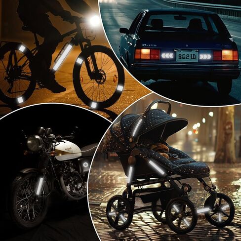 Reflective Stickers for Bike, 42 Pcs 8 Shapes Bicycle Reflective Decals Safety Warning Reflectors Waterproof Night Visibility Reflective Stickers for Helmet in Saudi Arabia