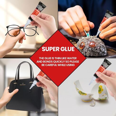 20 X 3g Super Glue Clear, Ladiwanka Strong Adhesive Superglue Fast Drying Glue Tubes with Cap for Shoe Repair, Plastic, Rhinestone Jewelry, Metal, DIY Crafts (Waterproof & Individual) in Saudi Arabia