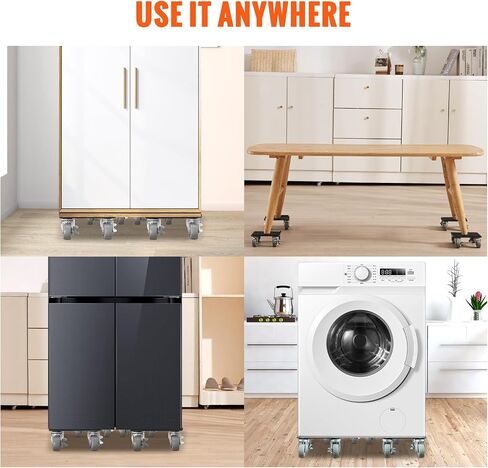 VEVOR Furniture Dolly، دمى متحركة للأثاث مع عجلات PP تدور 360 درجة ولوحة فولاذية كربونية معززة، مجموعة أدوات نقل الأثاث مع عجلة 1 بوصة لرفع الأثاث وتحريكه، LxW (4.2 بوصة × 4.2 بوصة) in Saudi Arabia