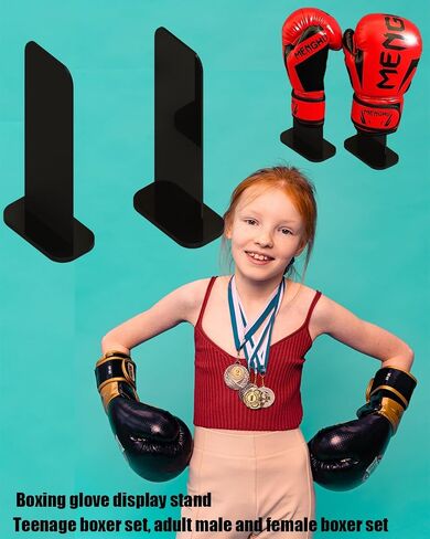Black Boxing Glove Display Case,Boxing Gloves Stand Holder,Acrylic Boxing Glove Holder,Boxing Gloves Display Stand,Baseball Glove Display Rack (1 Pack) in Kuwait