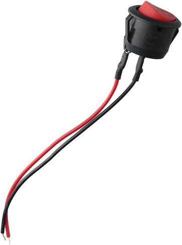FEIYING 10 قطع مفتاح هزاز مستدير أحمر مع سلك 10 سم، تشغيل/إيقاف صغير SPST 2Pin مفتاح تبديل مستدير مع سلك مسبق 6A/250V 10A/125V AC للقوارب والسيارة in Kuwait