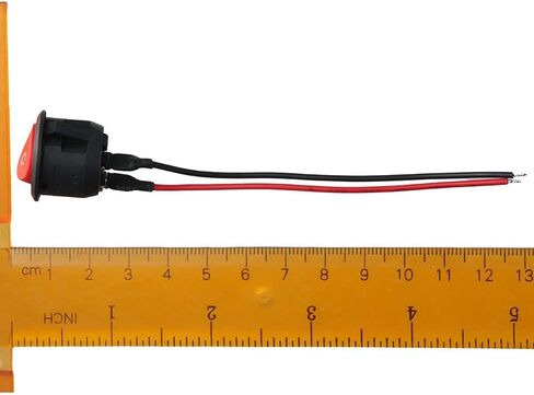 FEIYING 10 قطع مفتاح هزاز مستدير أحمر مع سلك 10 سم، تشغيل/إيقاف صغير SPST 2Pin مفتاح تبديل مستدير مع سلك مسبق 6A/250V 10A/125V AC للقوارب والسيارة in Kuwait