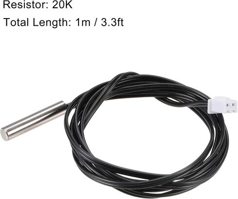 uxcell 5pcs 20K Temperature Sensor Probe, Stainless Steel NTC Thermal Sensor Probe 50cm Digital Thermometer Extension Cable in Saudi Arabia