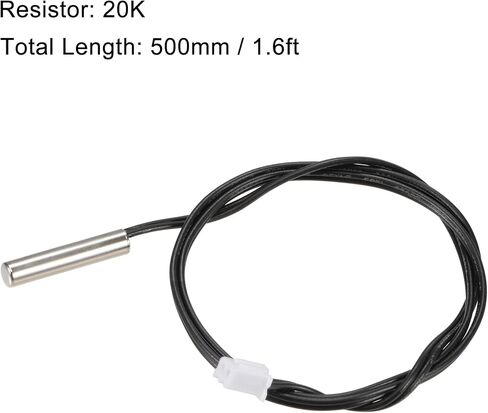uxcell 5pcs 20K Temperature Sensor Probe, Stainless Steel NTC Thermal Sensor Probe 50cm Digital Thermometer Extension Cable in Saudi Arabia