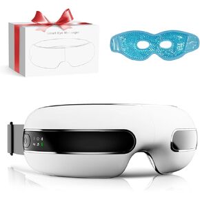 Eye Massager, Eye Massager with Heat and Vibration, Eye Massager for Migraines with Compression and Bluetooth Music, Massaging Eye Mask Improve Sleep Ideal Gifts