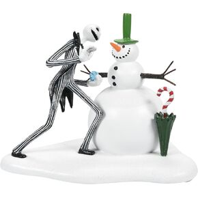 Department 56 Disney The Nightmare Before Christmas Village Accessories Jack Skellington sees his First Snowman Figurine, 3.9 Inch, Multicolor