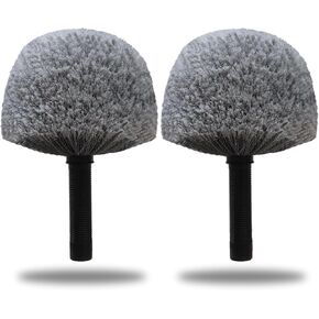 2 Pack Robust Cobweb Duster Head Brush – Superior Twist-On Web Cleaning Tool – Spider Web Remover Brush Compatible with Standard 3/4 Inch Threaded Poles for Outdoor & Indoor Use – Head Only (Grey)
