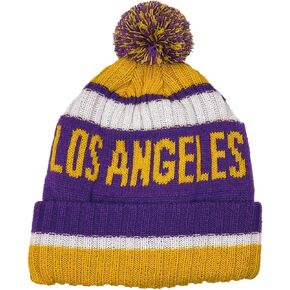 City Beanie Knit Hat with Pom Winter Cuffed Cap Sport Fans Gift for Men Women in Saudi Arabia