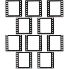 Beistle 10 Piece Customizable Filmstrip Photo Booth Fun Frames, 12"- Hollywood Movie Themed Party Supplies, Made in USA Since 1900