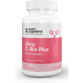 Nutri Suprme Ultra C-Bio Plus, Female Support Formula with Red Raspberry, Vitamin C, and Bioflavonoids , 120 Tablets, Vegetarian, Kosher