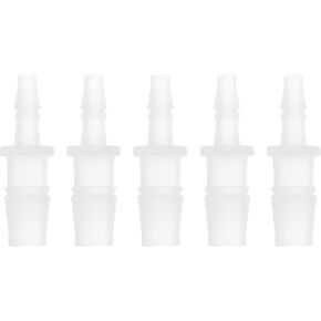 5 Pcs Aquarium Plastic Hose Barb Fitting 3/16" to 3/8" Hose ID Connectors Clear Plastic