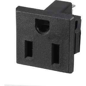 uxcell Panel Mount Plug Adapter AC 125V 15A 3 Pins Snag-in IEC Outlet Plug Power Connector Socket Straight Pack of 12