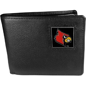 NCAA Siskiyou Sports Mens Louisville Cardinals Leather Bi-fold Wallet One Size Black