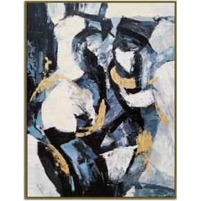 Yihui Arts Abstract Canvas Wall Arts - Hand Painted Textured Contemporary Artwork for Modern Home Decor