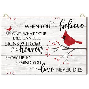 الأحمر الكاردينال زينة عيد الميلاد عيد الميلاد الكاردينال علامة خشبية صدق الحب لا يموت أبدا ملهمة الكاردينال الطيور كلمة لوحة الحائط للكهف بار المطبخ غرفة نوم المنزل ديكور عيد الميلاد، 12 × 8 بوصة in Kuwait