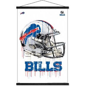 Trends International NFL Buffalo Bills - Drip Helmet 20 Wall Poster, 22.375" x 34", Premium Print and Black Hanger Bundle