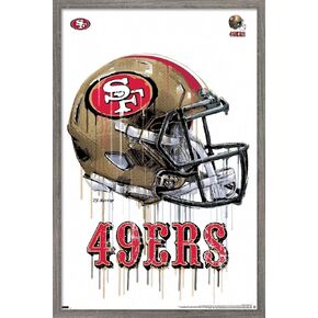Trends International NFL San Francisco 49ers - Drip Helmet 20 Wall Poster, 22.375" x 34", Barnwood Framed Version