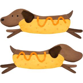 Microwave Heating Pad for Cramps Pain Relief, Moist Heat Microwavable Period Menstrual Heating Pad Stuffed Animal Cute Brown Dachshund Heat Pack, with Washable Cover