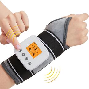 AOBOCO Cordless Wrist Heating Pad with Heat and Vibration - Heating Wrist Wrap Massager for Carpal Tunnel Relief - Portable Hand Heating Pad to Keep Wrist Warmers for Men Women Elders