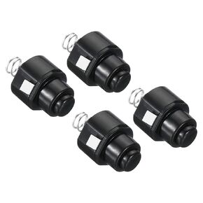 PATIKIL 10mm Latching Push Button Switch, 4 Pcs 2 Pins DC 30V 0.5A On/Off Self-Lock Electric Torch Tail Switch for Flashlight Light Lamp DIY, Black