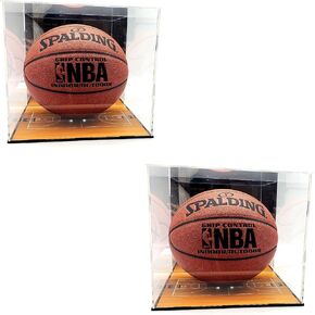 Basketball Ball Acrylic Display Case Box Square Mirror Court Showcase Shoes UV Protection 10x10x9 Inches (1 Display Case)