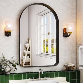 26"x38" Arched Wall-Mounted Bathroom Mirror, Modern Curved Vanity Mirror with Concave Design – Perfect for Bathroom, Bedroom, or Living Room Decor
