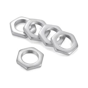 20 Pcs M10-1.0mm Fine Teeth Hex Nuts Thin,Metal Nuts,Steel Nut for Mechanical Equipment,Construction Repair Silver(Thickness:2.5mm/0.09in)