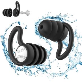 3 Pairs Swimming Ear Plugs Waterproof Earplugs, Silicone Swim Ear Plugs for Adult Kids, Water Sports Earplugs for Showering, Bathing, Surfing