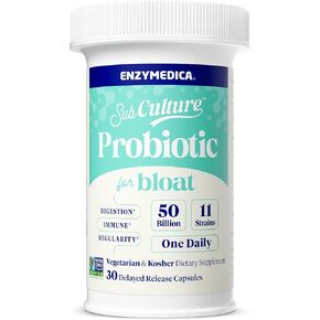 Enzymedica SubCulture Probiotics for Gas & Bloating, 50 Billion CFU, Supports Immune & Digestive Health, Regularity & Gut Flora, 30 Count