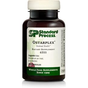 Standard Process Ostarplex - Whole Foods Bone Health and Bone Support, Liver Support with Betaine Hydrochloride, Soy Protein, Arrowroot Flour, Ammonium Chloride, Alfalfa, and More - 90 Capsules