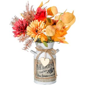 Umigy الخريف زهرة اصطناعية التوت ينبع مع مزهرية عيد الشكر الجدول المركزية ترتيبات الزهور فروع ريفي يختار لحصاد الخريف عيد الميلاد مزرعة المنزل ديكور مكتب داخلي (زهرة) in Kuwait