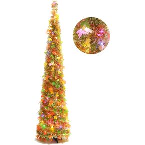 Orgrimmar 5FT Halloween Pop Up Artificial Black Tree with 100 Lights for Halloween and Holiday Home Decor (Black)