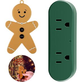 Enhon Wireless Remote Switch for Christmas Tree Lights, Gingerbread Man Wireless Remote for Christmas Tree Lighting Controller On Off Touch(1 Pack)