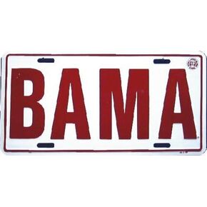 HangTime Bama (block letters) embossed metal auto tag