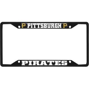 Fan Mats 31317: Pittsburgh Pirates Metal License Plate Frame Black Finish