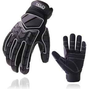 Anti Vibration Work Gloves Men TPR Impact Reducing Mechanic Gloves SBR Fingers & Palm Padded Safety Work Gloves