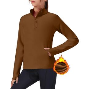 Zaclotre Girls Fleece Long Sleeve Shirts Half Zip Pullover Sweatshirt with Pockets Kids Athletic Winter Jacket