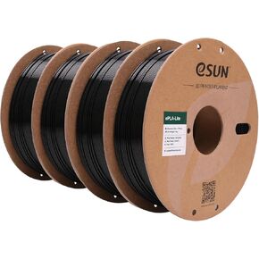 eSUN PLA Filament 1.75mm, High Toughness 3D Printer Filament Upgraded PLA Filament, Dimensional Accuracy +/- 0.03mm, 1KG per Spool, 4 Spools 3D Printing Filament for 3D Printers, Black