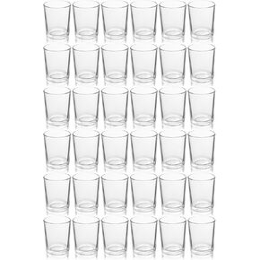 72pcs Clear Glass Tea Light Holders - Votive Candle Holders Bulk for Weddings Events - Glass Votives for Wedding Centerpieces, Christmas, Thanksgiving - Candle Accessories Decor (72, Clear)